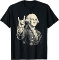 George Washington Rock Portrait Vintage President Graphic T-Shirt