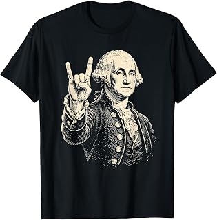 George Washington Rock Portrait Vintage President Graphic T-Shirt
