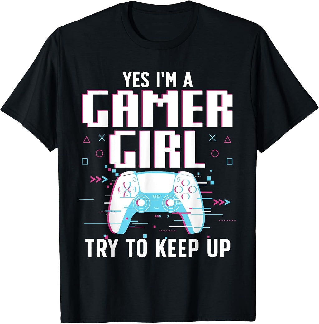 Cool Gamer Girl for Women Girls Kids Gaming Video Game Nerd T-Shirt Small