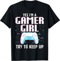 Cool Gamer Girl for Women Girls Kids Gaming Video Game Nerd T-Shirt Small