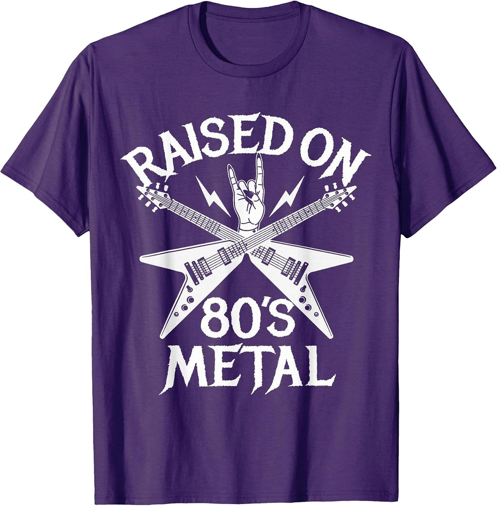 Raised On 80s Metal Rock Music Hair Bands Music Lovers T-Shirt