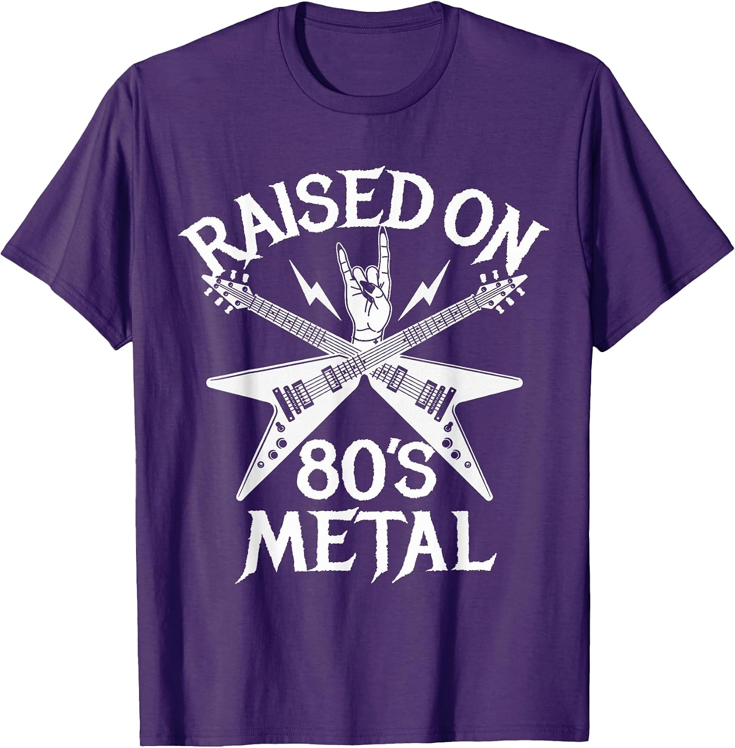Raised On 80s Metal Rock Music Hair Bands Music Lovers T-Shirt