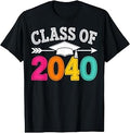 Class of 2040 Grow with Me First Day of School Graduation T-Shirt