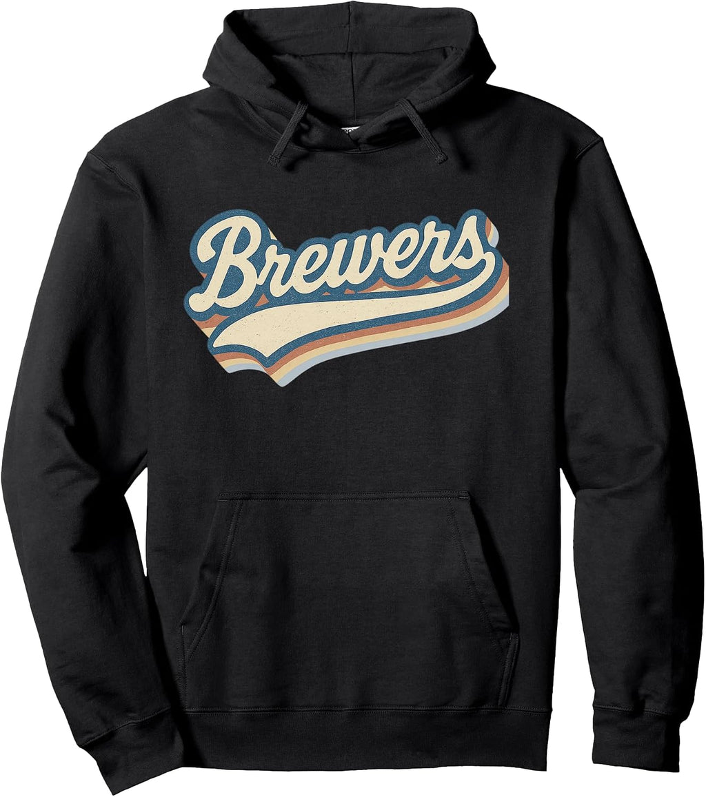 Graphic Vintage Retro Brewers Last Name Lover Throwback Pullover Hoodie
