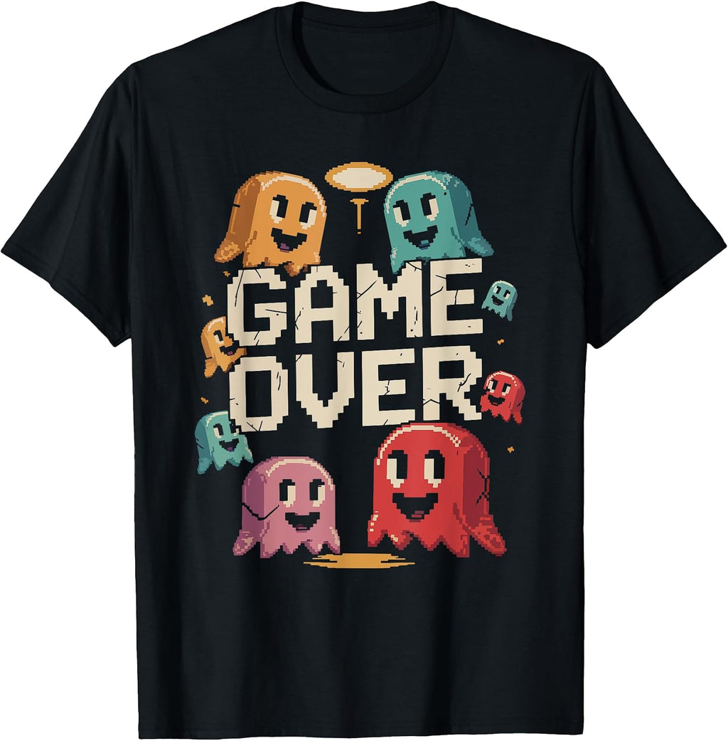 Vintage Video Game Funny Retro Ghost Arcade Gaming Novelty T-Shirt