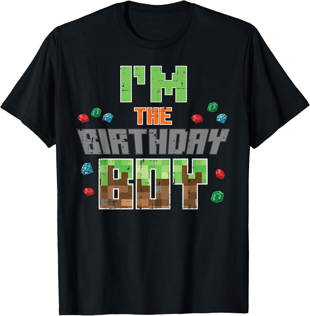 Im Birthday Boy Pixel Gaming Bday Party Boys Kids T-Shirt
