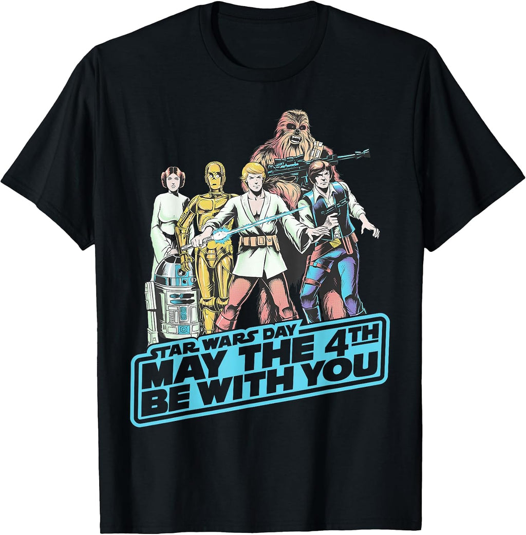 May The Fourth Group Shot Retro Poster T-Shirt