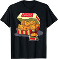 Kitten Nuggets Food Pun Cat Lover Gift Chicken Nuggets Unisex-Adults T-Shirt Black Small