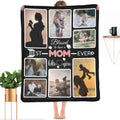 Custom Blanket Gifts for MOM, Customized Blankets with Photos, Make a Personalized Bed Throws to My Mom for Mothers Day, Custom Souvenir Throw Blanket for Best Mom Ever, 8 Collages Made In USA