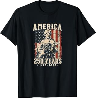 Betsy Ross Playing Guitar 250 Years 1776-2026 T-Shirt
