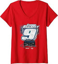 Women's Hendrick Motorsports Chase Elliott 9 Blue Car Vintage V-Neck T-Shirt