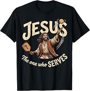 Jesus The One Who Serves Funny Christian Pickleball T-Shirt