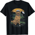 Golfer Golden Retriever Dog Dad Golf Lover Father's Day T-Shirt for Men Women