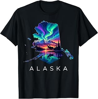 Alaska Moose Animal Alaskan Map T-Shirt