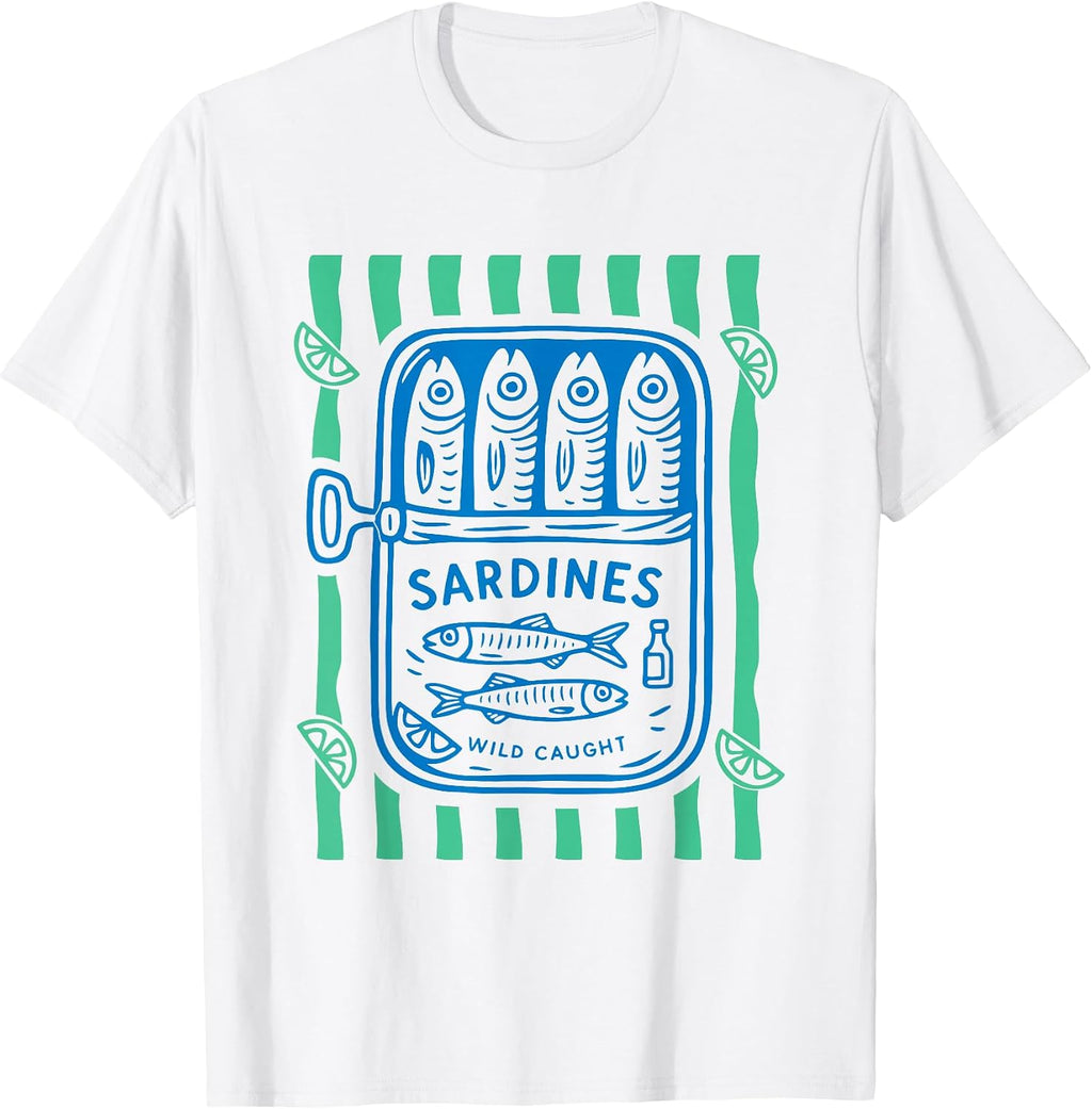 les Sardines Fisherman Aesthetic Coastal Sardine Fish T-Shirt