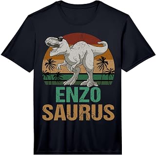 Enzo Saurus Dinosaur T Rex First Name Personalized Performance T-Shirt
