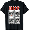 Retro Cat Rock Music Concert Band Men Kids Women Funny Cat T-Shirt
