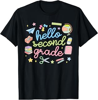Back to School First Day Hello Second 2nd Grade Teacher Girl T-Shirt