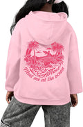 Girls Palm Tree Graphic Hoodies Meet Me At The Ocean Hoodie Cute Preppy Oversized Sweatshirts For Clothes Kids
