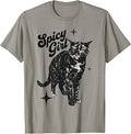 Spicy Girl Tortie Cat Vintage Feline Attitude Art T-Shirt