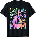 Cat Mom Dog Mom Girl Women Mother's Day Pet Lover Tie Dye T-Shirt