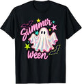 Summerween Funny Ghost Pumpkin Hawaii Beach Summer Halloween T-Shirt