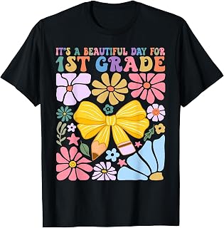 Groovy Teacher 1st Grade Back to School First Grade Kids T-Shirt
