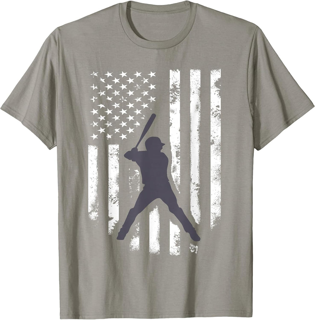 Distressed American Flag Cool Men Women Boy Girl Baseball T-Shirt