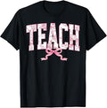 Floral Teacher Women Girls Coquette Teaching Teacher Life T-Shirt