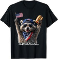 America Feral & Free Racoon Patriotic 4th of July T-Shirt
