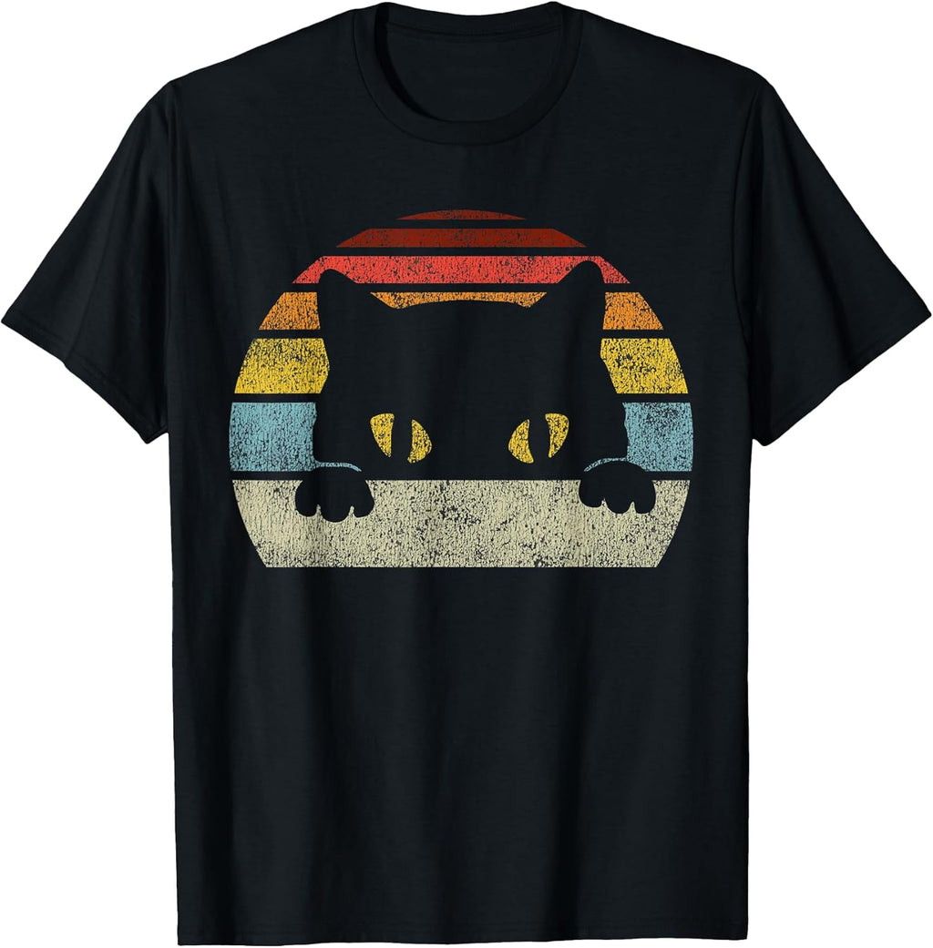 Cat Retro Style Vintage Black Kitten Cute Kitty Cats Lover T-Shirt