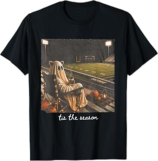 Tis The Season Football Fall Halloween Raccoon Ghost Autumn T-Shirt