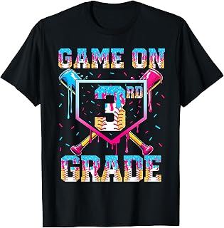 Game On 3rd Grade Third Drip Baseball First Day 1st Day Boy T-Shirt