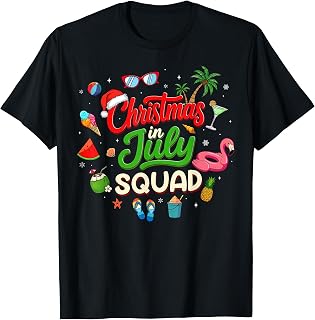 Funny Christmas in July Squad Santa Summer Men Women Kids T-Shirt