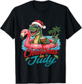 Funny Christmas in July Men Boys Toddler T Rex Dinosaur T-Shirt