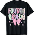 Fourth 4th Grade Teacher Girls Back to School Coquette Bow T-Shirt
