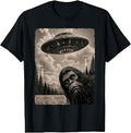 Funny Bigfoot Graphic Tee Alien UFO Vintage Evidence Photo T-Shirt