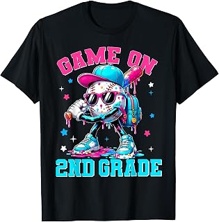 Game On 2nd Grade Drip Baseball Back to School Kids Boy T-Shirt