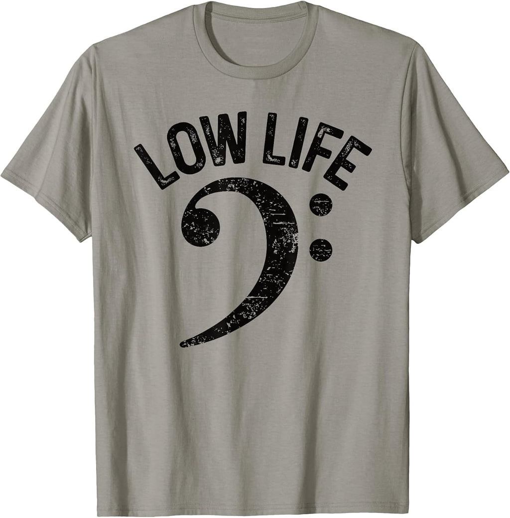 Bass Clef Low Life Music Marching Band Low Brass Bass Note T-Shirt