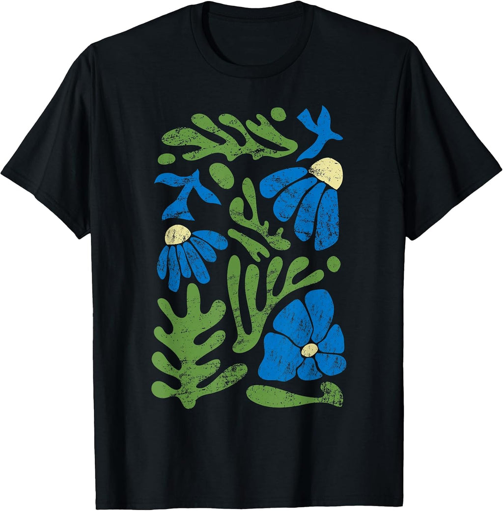 Matisse Abstract Autumn Artificial Flower Aesthetic Paint T-Shirt