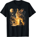 Vintage Howling Bunny to The Moon Retro 90s Funny Rabbit T-Shirt