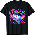 Colorful Cute Manta Ray with Happy Ocean Hearts T-Shirt