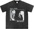 Retro AOT T-Shirt Eat Your Protein Shirt Japanese Anime Pattern Tee