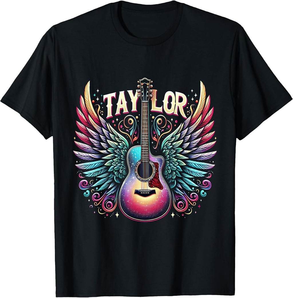 Girl Retro Taylor First Name Personalized Groovy 80's T-Shirt