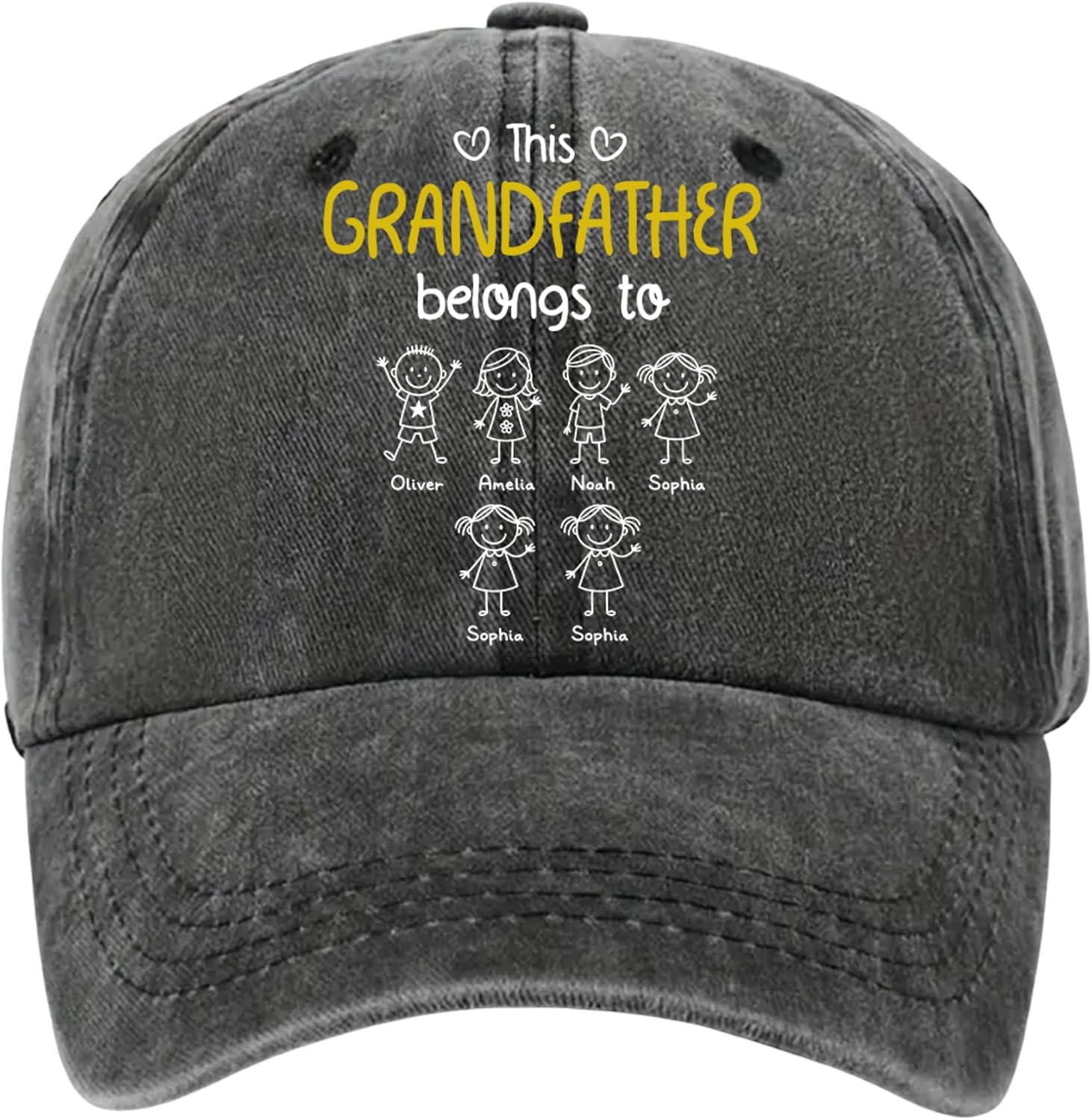 Grandpa Personalized Denim Cap – Custom Hat for Men, Grandpa Birthday Gift, Dad Hat, Father’s Day Present