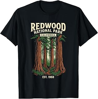 Redwood National Park California Vintage Design T-Shirt
