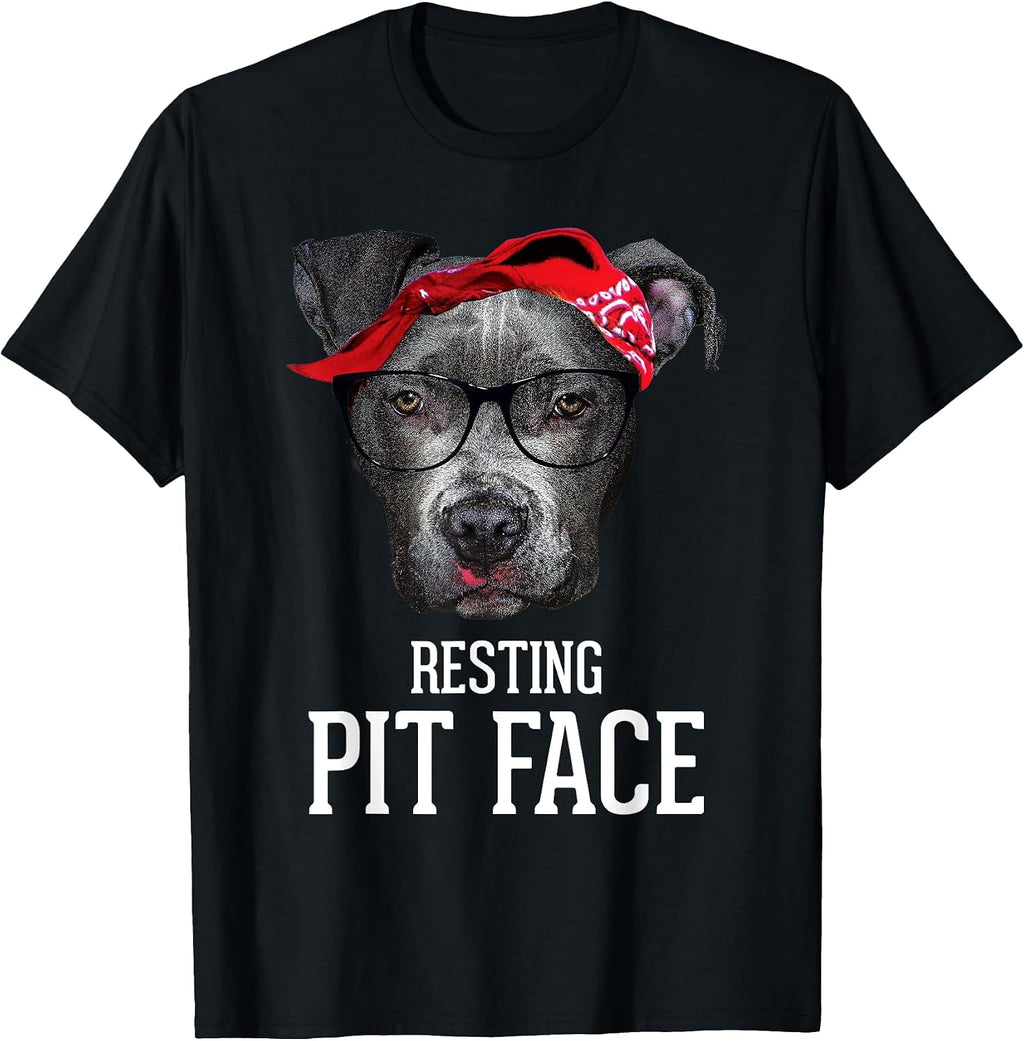 Vintage Pitbull Resting Pit Face - Funny Pitbull Lovers Dog T-Shirt