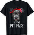 Vintage Pitbull Resting Pit Face - Funny Pitbull Lovers Dog T-Shirt
