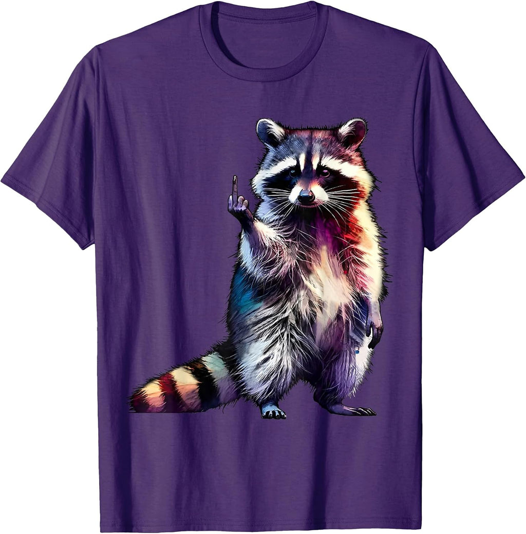 Raccoon Middle Finger Trash Panda Racoon Sarcastic Humor T-Shirt