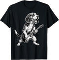 Funny Beagle Dog Playing Guitar T-Shirt
